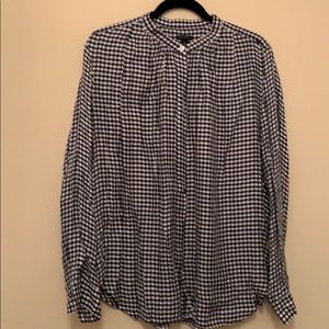 Ann Taylor Blue & White Button Down Blouse
